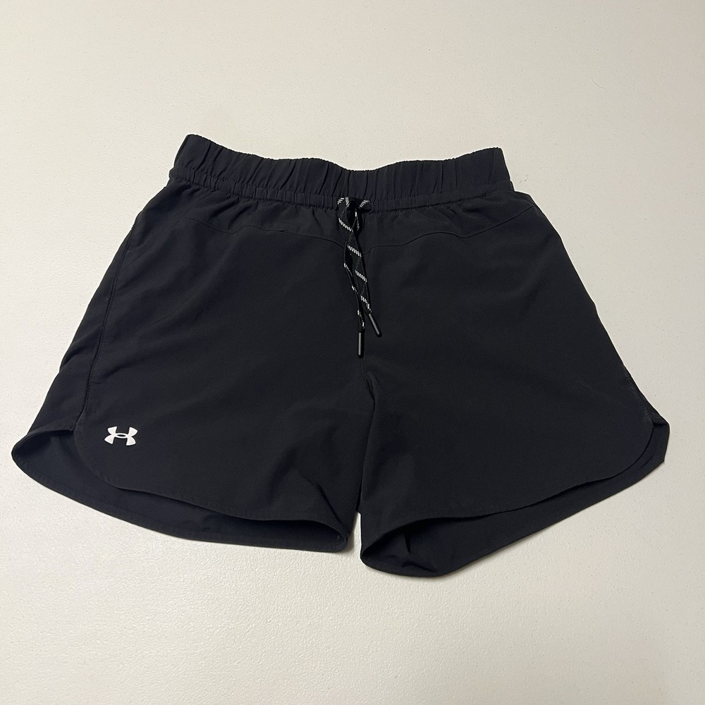 Under Armour Launch Shorts Women's Size Small Black Gym Workout Fitted